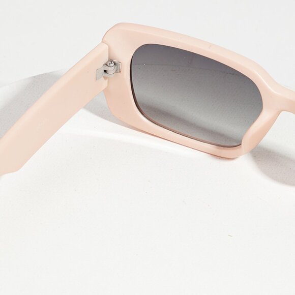 Ruby Blush Pink Rectangle Acetate Sunglasses - Picture 2 of 4